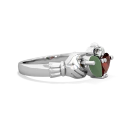 Jade 'Our Heart' Claddagh 14K White Gold ring R2388