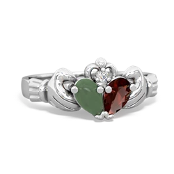 Jade 'Our Heart' Claddagh 14K White Gold ring R2388