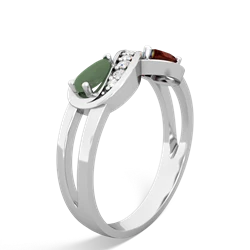 Jade Diamond Infinity 14K White Gold ring R5390