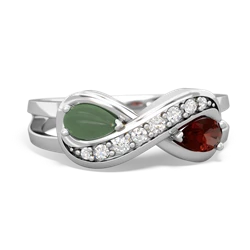 Jade Diamond Infinity 14K White Gold ring R5390