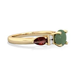 Jade 6Mm Round Eternal Embrace Engagement 14K Yellow Gold ring R2005