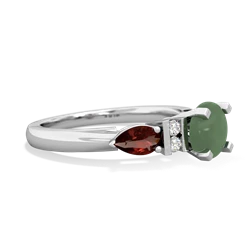 Jade 6Mm Round Eternal Embrace Engagement 14K White Gold ring R2005