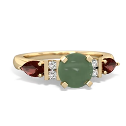 Jade 6Mm Round Eternal Embrace Engagement 14K Yellow Gold ring R2005