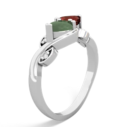 Jade Floral Elegance 14K White Gold ring R5790