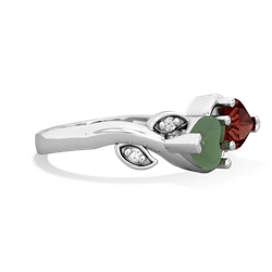 Jade Floral Elegance 14K White Gold ring R5790