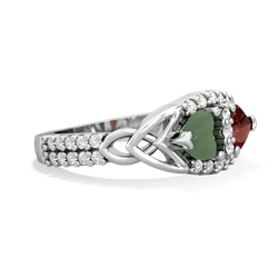 Jade Sparkling Celtic Knot 14K White Gold ring R2645