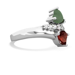 Jade Heart To Heart 14K White Gold ring R2064