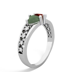 Jade Heart To Heart 14K White Gold ring R3342