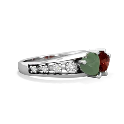 Jade Heart To Heart 14K White Gold ring R3342