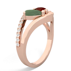 Jade Nestled Heart Keepsake 14K Rose Gold ring R5650