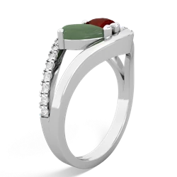 Jade Nestled Heart Keepsake 14K White Gold ring R5650