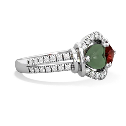 Jade Art-Deco Keepsake 14K White Gold ring R5630