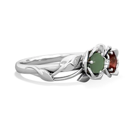 Jade Rose Garden 14K White Gold ring R5510