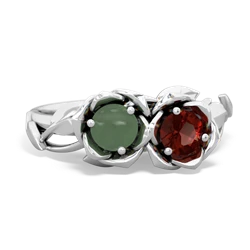 Jade Rose Garden 14K White Gold ring R5510