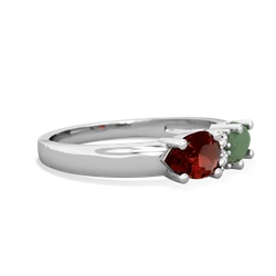 Jade Pear Bowtie 14K White Gold ring R0865