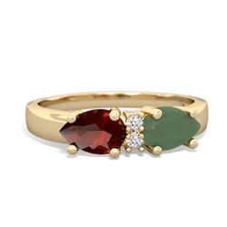 Jade Pear Bowtie 14K Yellow Gold ring R0865