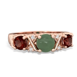 Jade Hugs And Kisses 14K Rose Gold ring R5016