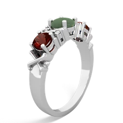 Jade Hugs And Kisses 14K White Gold ring R5016