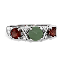 Jade Hugs And Kisses 14K White Gold ring R5016