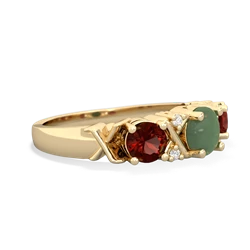 Jade Hugs And Kisses 14K Yellow Gold ring R5016