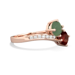 Jade Channel Set Two Stone 14K Rose Gold ring R5303