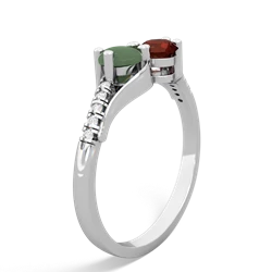 Jade Infinity Pave Two Stone 14K White Gold ring R5285