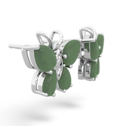 Jade Butterfly 14K White Gold earrings E2215