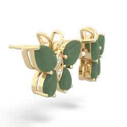 Jade Butterfly 14K Yellow Gold earrings E2215