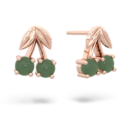 Jade Sweet Cherries 14K Rose Gold earrings E7001