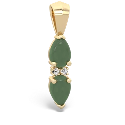 Jade Bowtie Drop 14K Yellow Gold pendant P0865
