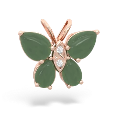 Jade Butterfly 14K Rose Gold pendant P2215