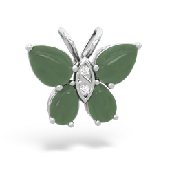 Jade Butterfly 14K White Gold pendant P2215