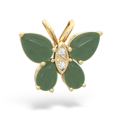 Jade Butterfly 14K Yellow Gold pendant P2215