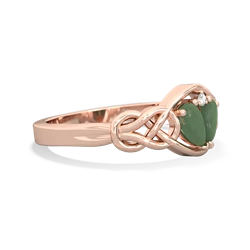 Jade Celtic Love Knot 14K Rose Gold ring R5420