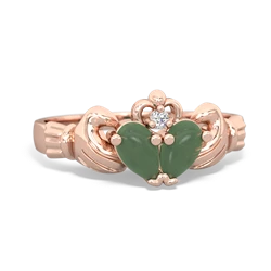 Jade 'Our Heart' Claddagh 14K Rose Gold ring R2388