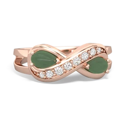 Jade Diamond Infinity 14K Rose Gold ring R5390