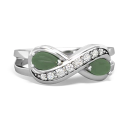 Jade Diamond Infinity 14K White Gold ring R5390