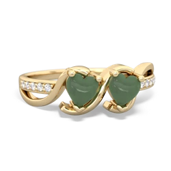 Jade Side By Side 14K Yellow Gold ring R3090