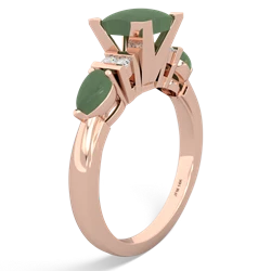 Peridot 6Mm Princess Eternal Embrace Engagement 14K Rose Gold ring C2002