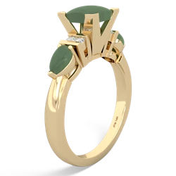 Smoky Quartz 6Mm Princess Eternal Embrace Engagement 14K Yellow Gold ring C2002