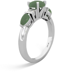 Jade 6Mm Round Eternal Embrace Engagement 14K White Gold ring R2005