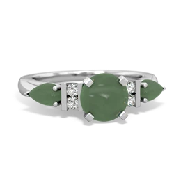 Jade 6Mm Round Eternal Embrace Engagement 14K White Gold ring R2005