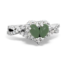 Jade Diamond Twist 'One Heart' 14K White Gold ring R2640HRT