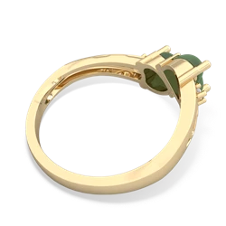 Jade Snuggling Hearts 14K Yellow Gold ring R2178