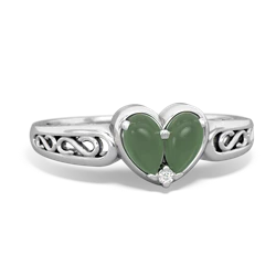 Jade Filligree 'One Heart' 14K White Gold ring R5070