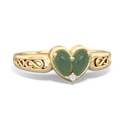 Jade Filligree 'One Heart' 14K Yellow Gold ring R5070