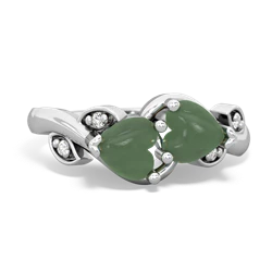 Jade Floral Elegance 14K White Gold ring R5790