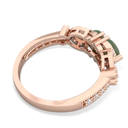 Jade Diamond Butterflies 14K Rose Gold ring R5601