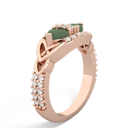 Jade Sparkling Celtic Knot 14K Rose Gold ring R2645