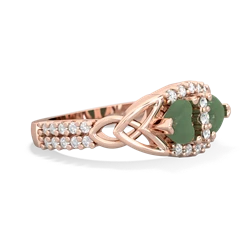 Jade Sparkling Celtic Knot 14K Rose Gold ring R2645